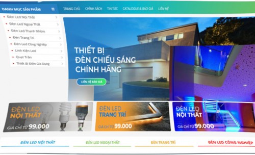 Thiết kế website kinh doanh đèn led công ty cổ phần chiếu sáng skylight